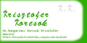 krisztofer korcsok business card